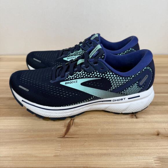 Brooks Ghost 14 Shoes Womens Size 8.5 Navy Blue Cushion Neutral Running Sneakers - Picture 4 of 11